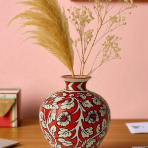 Hand-Painted Ceramic Flower Vase – Made in India Pottery Décor by AG Elements