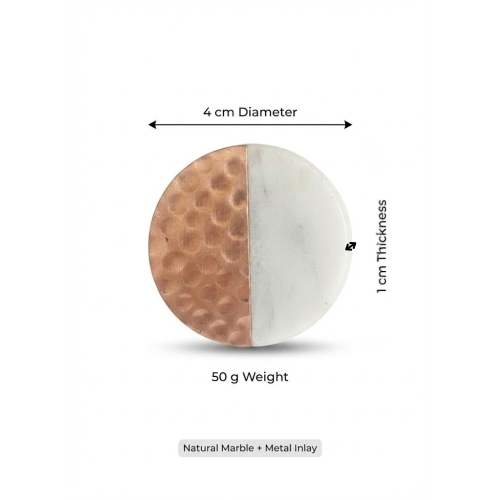 Marble Cabinet Knob – 1.5” Premium Hammered Copper Accent | Fusion Series - Image 3