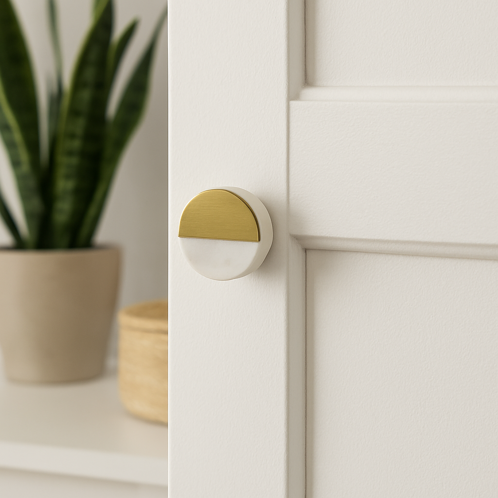 Marble Cabinet Knob – 1.5” Premium Gold Accent | Fusion Series - Image 3