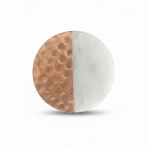 Marble Cabinet Knob with hammered copper accent